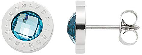 JEWELS BY LEONARDO Damen Ohrstecker hellblau Matrix Edelstahl/silberfarben Glas Schliff Facette 015785