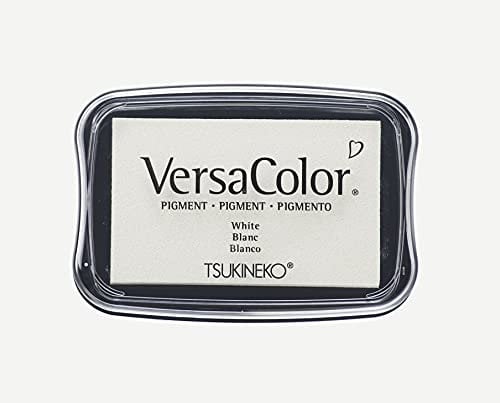 Rayher Hobby 29017102 Tsukineko Versa Color Pigment-Stempelkissen, weiß, 9,6 x 6,3 x 1,8 cm,Tinte auf Wasserbasis