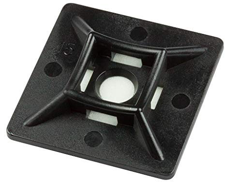 KafTon CA19X19 Self Adhesive Cable Tie Mount - Black, Pack of 100