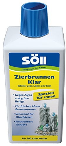 Söll 83691 ZierbrunnenKlar 500 ml - effektiver Zierbrunnenreiniger, Brunnenreinigung für Zimmerbrunnen Dekobrunnen, gegen Algen und Kalk