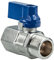 tecuro MINI Kugelhahn Innengewinde Rp 1/4 Zoll x Außengewinde G 1/4 Zoll (DN6), Temperaturbereich von -5°C bis +100°C, Messing vernickelt