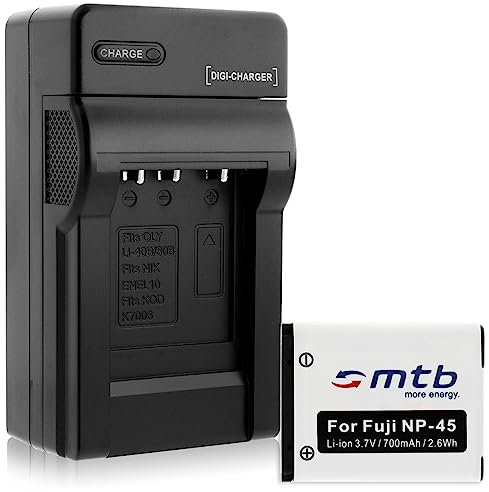 Batterie + Chargeur (Auto/Secteur) pour Fuji Fujifilm NP-45 / Finepix J.. JV.. JX.. JZ.. T.. XP.. Z..v. liste