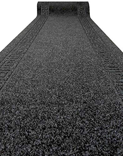 Grek tappeto passatoia inca larga 68 cm al metro Corsia Ingresso in Moquette con Antiscivolo, per casa o Negozio. - NERO
