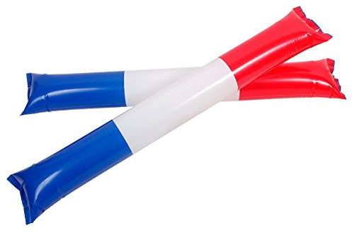 Alsino 2 STK Frankreich aufblasbare Klatschstangen 00/0832 Klatschstäbe 60x10 cm Fussball Fanartikel