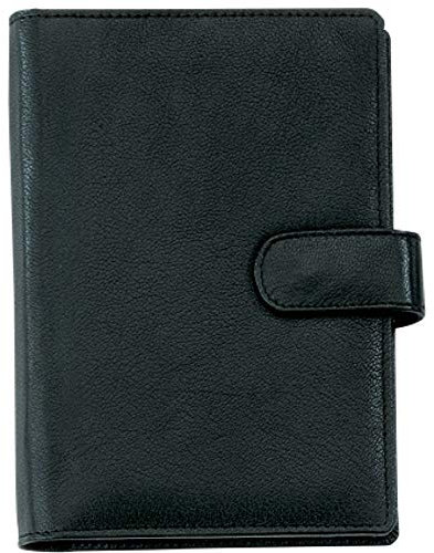 Bind T 1-1 Systemplaner A6 Office, Nappaleder mit Druckknopfverschluss, schwarz