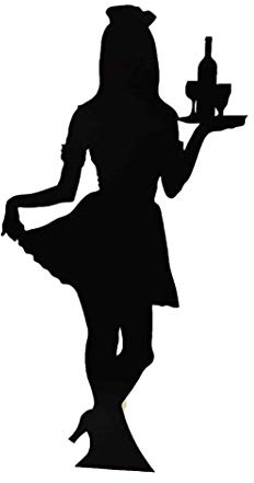 Star Cutouts SC50 Waitress Silhouette – Cardboard Cutout | Fun 1950s Diner Theme Party & Retro Event Decoration