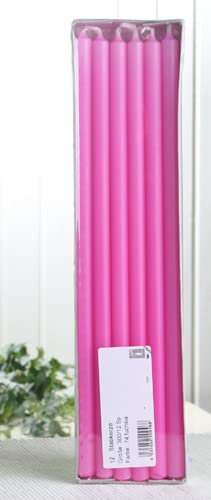 Stabkerzen, 30 x 1,2 cm Ø, 12er-Pack, pink-fuchsia