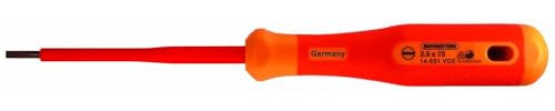 Bernstein Werkzeug Schraubendreher, 75 x 2,5 mm mit 2-Komponenten Heft, 14-651 VDE