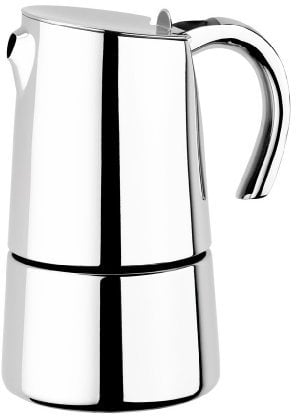 BRA Bella Cafetera, capacidad 4 tazas, acero inoxidable 18/10