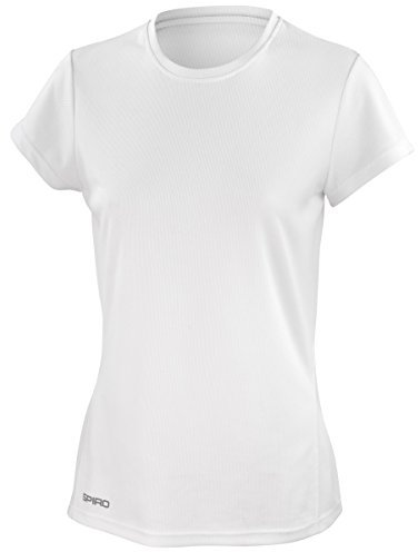 Spiro Ladies Quick Dry S/Sleeve T-Shirt Colour=White Size=M