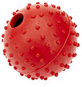 Classic Pet Products Balle en Caoutchouc à Picots et Clochette pour Chien Rouge 60 mm