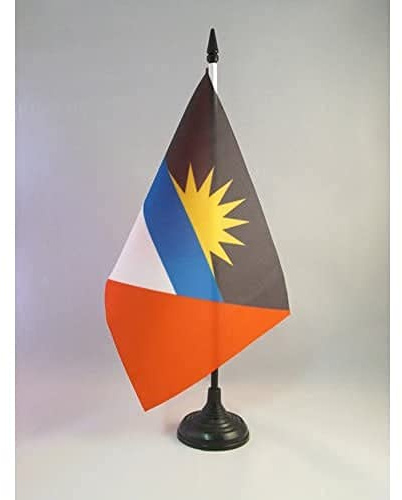 AZ FLAG Bandiera Da Tavolo Antigua e Barbuda 21x14 cm - Piccola Bandierina Antiguo-Barbudana 14 x 21 cm