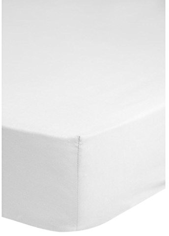 Emotion Fitted Spanbettuch Jersey, weiß 180x220cm, Baumwolle, 220x180x0,5 cm