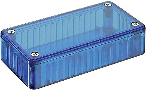 Hammond 1591; Gehäuse; Polycarbonat; Blau transparent IP54 Breite 62 mm Höhe 27 mm Länge 112 mm