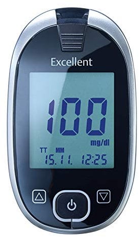 GlucoCheck Excellent Blutzuckermessgerät (mg/dl) zur Blutzucker-Kontrolle bei Diabetes