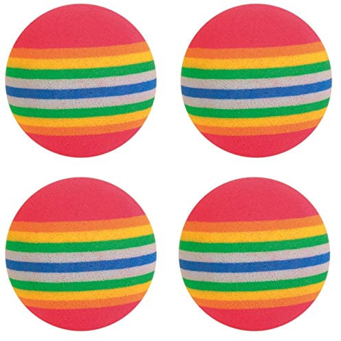 TRIXIE Rainbow-Bälle Set für Katzen - 4 Stück - Schaumstoff - buntes Design - ø 4 cm - 4097