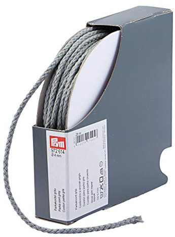 Prym Grey Parka Cord, Suitable for Dressmaking - 4mm Wide - per metre