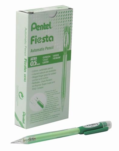 Pentel Fiesta Automatic Pencil, 0.5mm, Grade HB, 1 Pack of 12 Pencils, AX105-DO