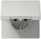 Jung 1520 KL LG Schuko Steckdose 16 A 250 V mit Klappdeckel Serie LS lichtgrau 250 V