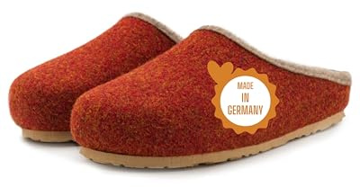 Pantoffelmann Filzclogs aus 70 % Wollfilz I Größen 37–47 I Atmungsaktive Hausschuhe mit rutschfester Sohle I Warme Pantoletten aus liebevoller Handarbeit I Filzhausschuhe für Damen & Herren