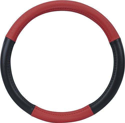 hr-imotion Design Lenkradbezug für Lenkräder zwischen 37 bis 39 cm Durchmesser in schwarz / rot [5 Jahre Garantie | Griffsicher | Schweißregulierend | Design in Germany] - 10810901