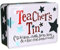 The Bright Side Blechdose für Lehrer, mit Aufschrift „Teacher‘s Tin* (*Gold Stars, Chalk, Energy Drink & Biro that doesn't work)“ gold