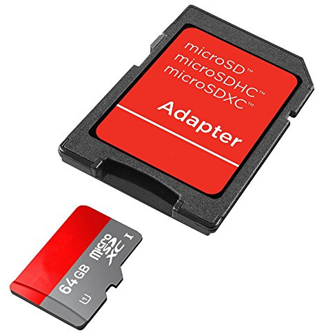Trade-Shop 64GB Micro SD SDXC Speicherkarte Karte Memory Card + SD-Adapter für Wiko bkool Fever Jerry kkool Lenny 3 Robby s-Kool Tommy Ufeel Lite ZTE Axon 7 mini Blade L5 V7 Lite