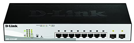 D-Link DGS-1210-08P/E Smart Switch Gestito, 8 Porte Gigabit, PoE - Solo cavo di alimentazione UE