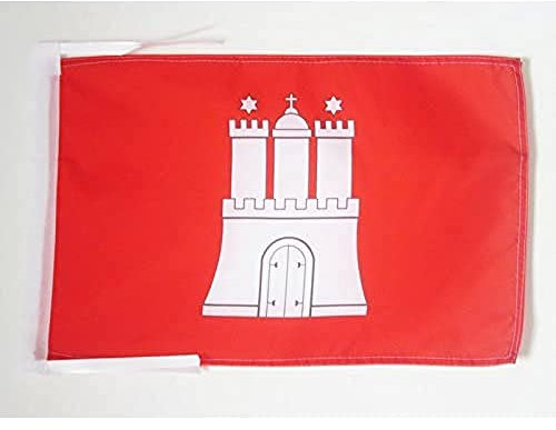 AZ FLAG - Flagge Hamburg - 45x30 cm Mit Kordel - Hamburg Fahne 30 x 45 Cm - Flaggen
