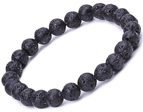 Schwarze Energie Stein Perlen Armband elastische Armbänder für Männer und Frauen 9mm Buddha Perlen dehnbar für Yoga Meditation 18cm