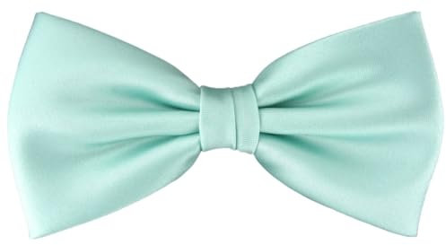 TigerTie vorgebundene Fliege Schleife in mint grün Einfarbig Uni + Geschenkbox