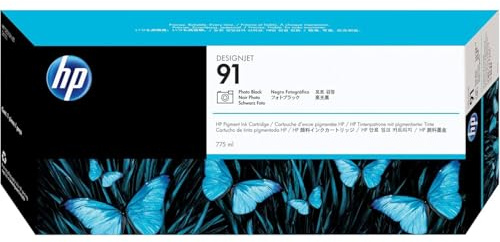 HP 91 Fotoschwarz, Original Druckerpatrone | Tinte für DesignJet Z6100, 775 ml (C9465A)