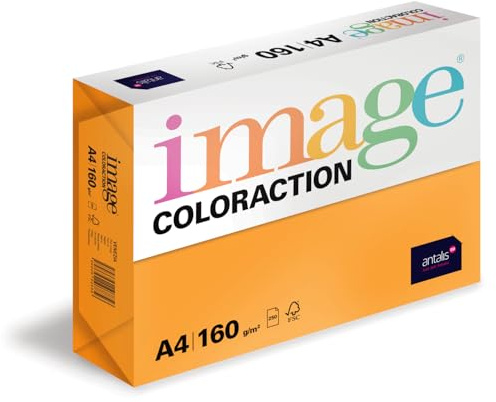 Image Coloraction A4 210 x 297 mm 160 gm2/210 Micron FSC4 Printing Paper - Mid Orange