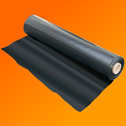 GardenersDream Heavy Duty Plastic Sheeting - 1200G Thick Black Plastic Sheeting for Garden, DIY, Yard, Construction, Builders Work - Waterproof Polythene Cover Sheets (4m x 3m)