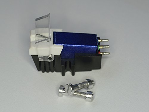 BLU CARTUCCIA E DIAMANTE stilo con il CORRETTA viti di fissaggio per Pioneer PL 335, 120, 30, 320, 4, 445, 5, 6, 600, 620, 640, 7, 707, 740, 750, L1000, Giradischi Pickup, puntina