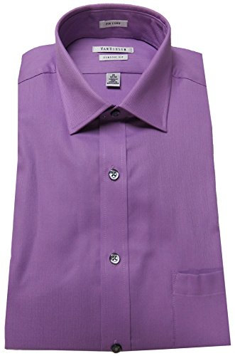 Van Heusen Men's Classic Fit Shirt, Size 15 32-33, Purple