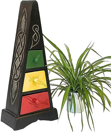 DanDiBo Cargo Loft Pyramide Celtic 60 cm Bunt Kommode mit 3 Schubladen Schrank aus Holz
