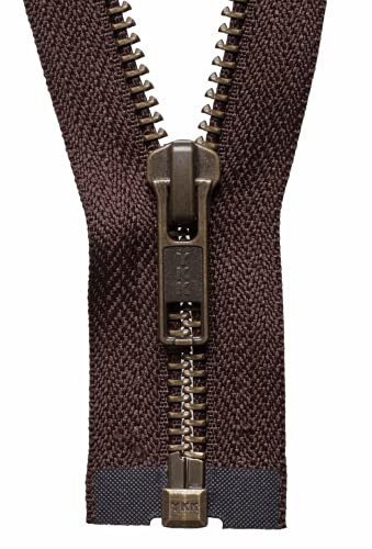 Strong Metal Tooth Open End Zip 66cm: Brown , SUPPLIED BY DOWNTON FABRICS AND CRAFTS