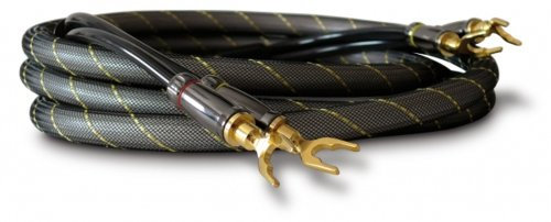 Dynavox High-End Lautsprecherkabel, Paar, Flexibles Kabel mit hochwertigen Bananensteckern, konfektioniert, Farbe schwarz, Länge 5m
