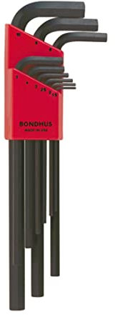 Bondhus 12199 hexagonal punta llave Allen Set con acabado Proguard, 1,5 mm – 10 mm, 9 piezas
