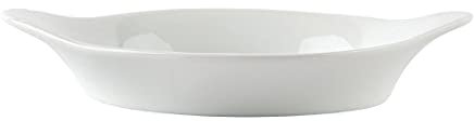 Paquete de: 6 Platos ovalados redondeados con asas blancos 156 x 126mm Olympia