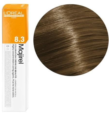 Majirel Coloración permanente en crema para el cabello, Rubio Claro Dorado (8.3), 50 ml