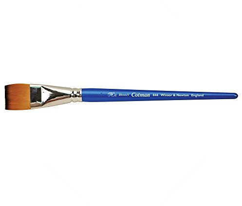 Winsor & Newton 5306125 Cotman Aquarell Synthetikhaar Pinsel - 666 - Ein-Strich-Pinsel, langer Stiel mit exzellenter Sprungkraft, Farbtragekraft und Punktgenauigkeit - 1 - 25 mm