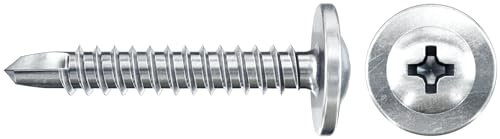 fischer Profilverbinderschraube 4,2 x 13 mit Bohrspitze, Halbrundkopf, Vollgewinde und Kreuzschlitz PH, blauverzinkt, für die Verbindung von Metallprofilen im Trockenbau, 1000 Stk
