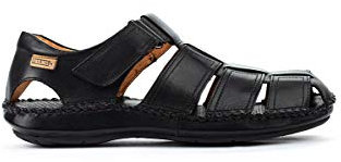 Pikolinos Sandalias Planas en Cuero Tarifa para Caballero Color Black