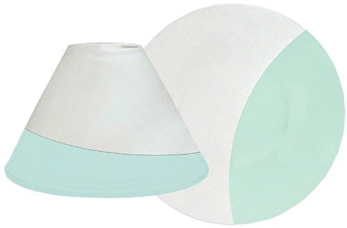 Yankee Candle Serene Sandblast Aqua Large Set Candle Shade and Tray, White/Green, 15.6x14.4x10.9 cm