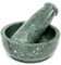 KLEO Juego de mortero y mortero de piedra natural de 10,2 cm de diámetro como molino de especias, prensapuré – Okhli y Musal (verde poco profundo)…