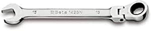 Beta 142SN 8 - Chiavi combinate a forchetta e poligonale diritte a cricchetto snodate cromate