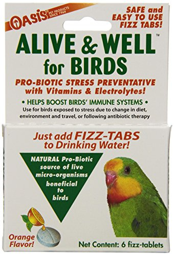 OASIS #80070 Alive and Well, Stress Preventative & Pro-Biotic Tablets for Birds, white, 1 Count (Pack of 1)
