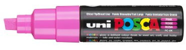 Uni-ball Posca PC-8K - Pennarello con punta larga a scalpello, confezione da 6, colore: rosa